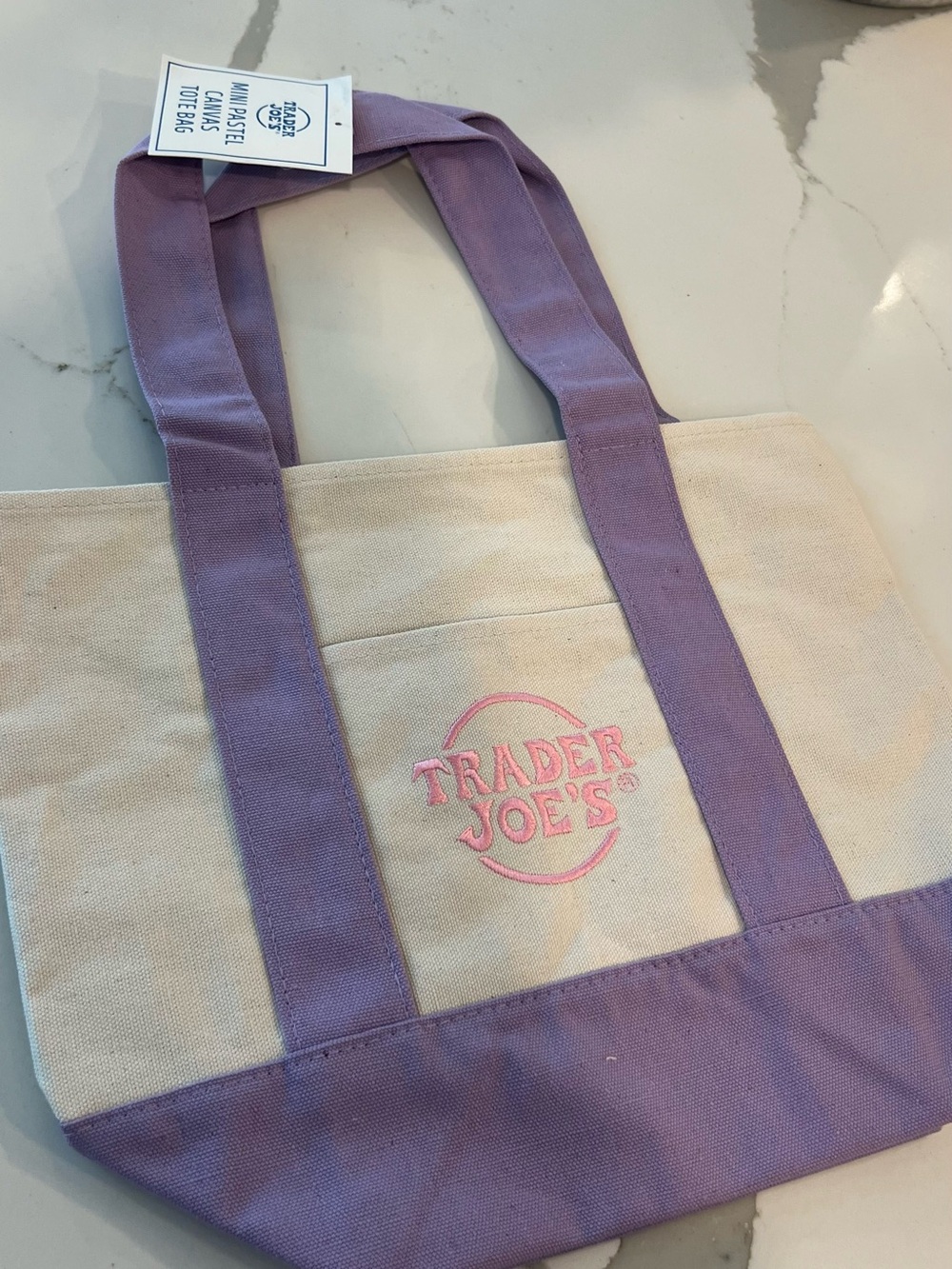 Trader Joe's Lavender-Accent Canvas Tote
